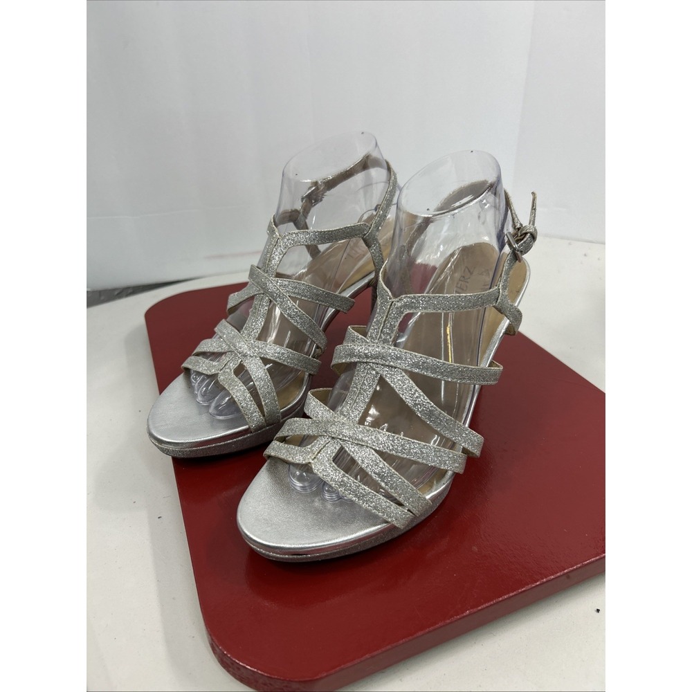 Naturalizer Metallic Strappy Gladiator Platform Heels Sz 38.5/8.5‎ Party Vegas